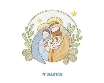 Holy Family Embroidery Design – Catholic Nativity Machine Pattern (Instant Download)