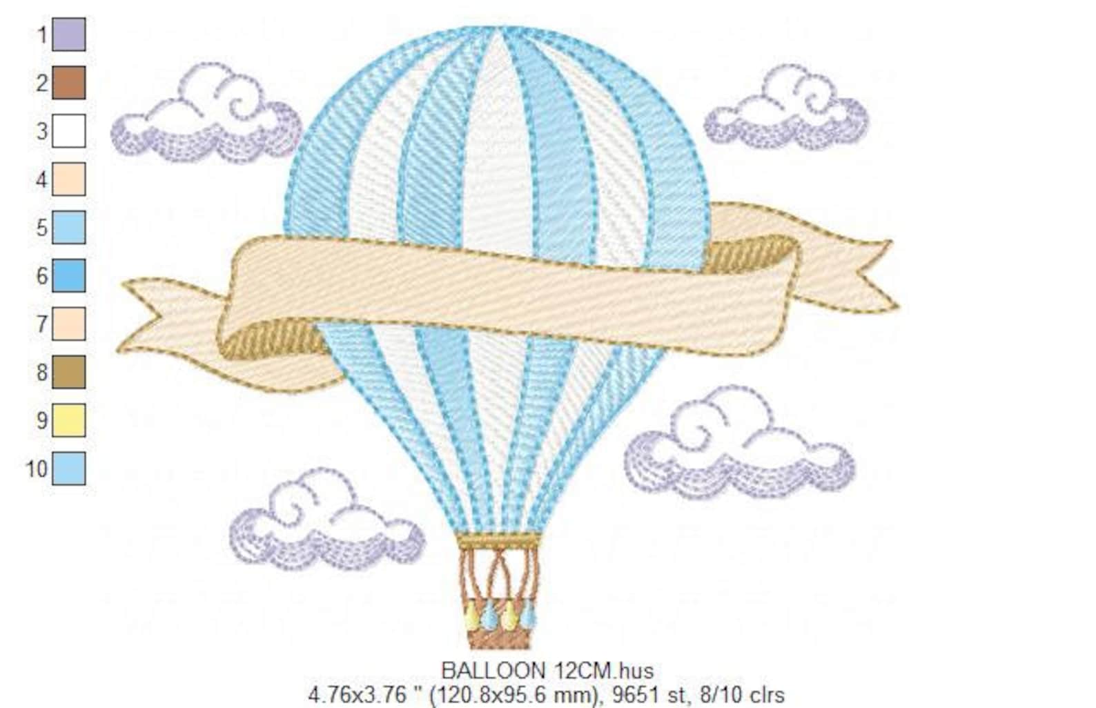 Balloon Embroidery Designs Hot Air Balloon Embroidery Design Machine ...