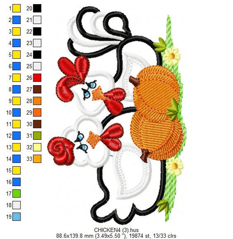 Chicken Embroidery Designs Rooster Embroidery Design Machine Etsy