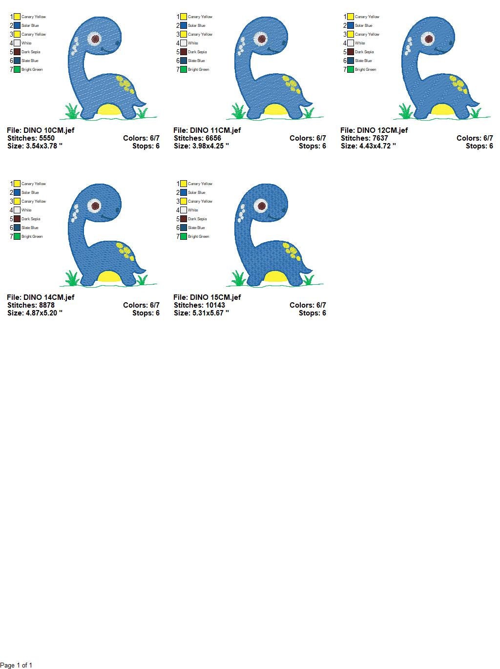 Brontosaurus Machine Embroidery Design – Dino Applique (digital ...