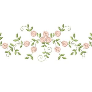 花の刺繍デザイン - バラの刺繍デザイン機械刺繍パターン - 絡み合ったバラの刺繍ファイル - インスタントダウンロードタオル