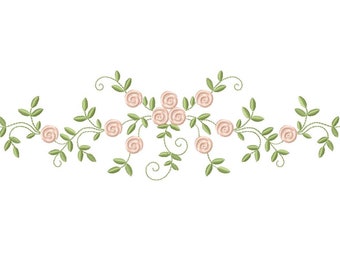 Flowers embroidery designs - Roses embroidery design machine embroidery pattern - entwined roses embroidery file - instant download towel