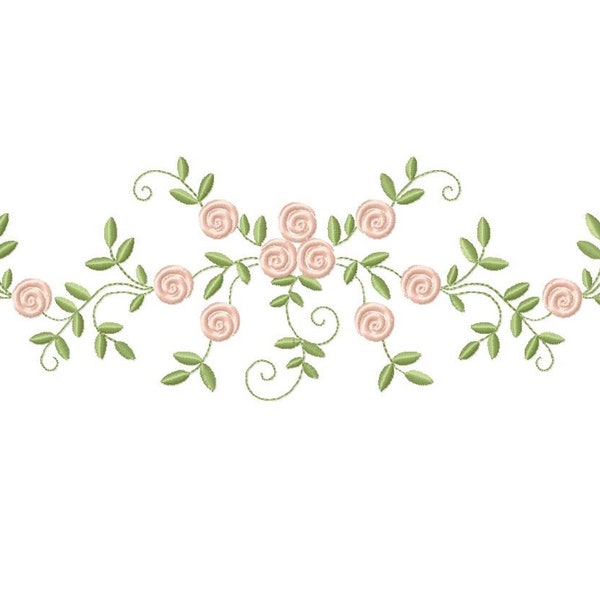 Flowers embroidery designs - Roses embroidery design machine embroidery pattern - entwined roses embroidery file - instant download towel