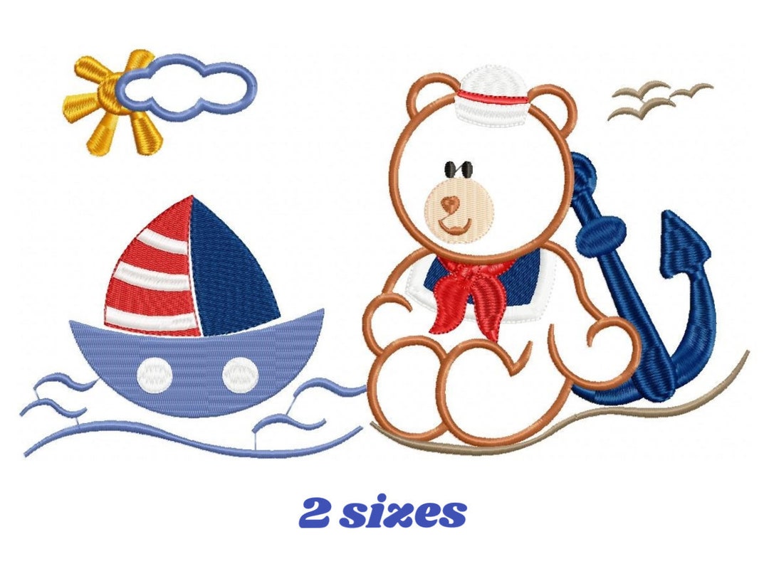 Sailor Bear Embroidery Sweatshirt