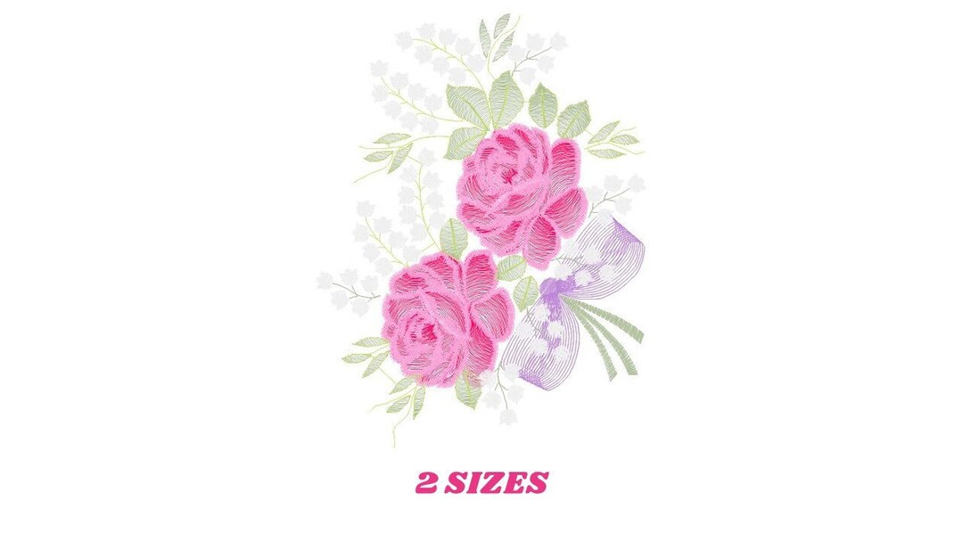 Floral Bouquet Embroidery Designs Rose Embroidery Design Machine ...