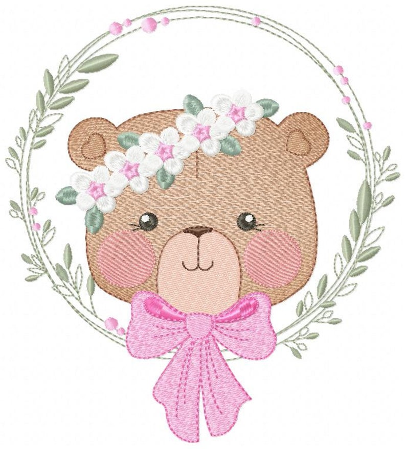 Teddy Bear Embroidery Designs Baby Girl Embroidery Design - Etsy