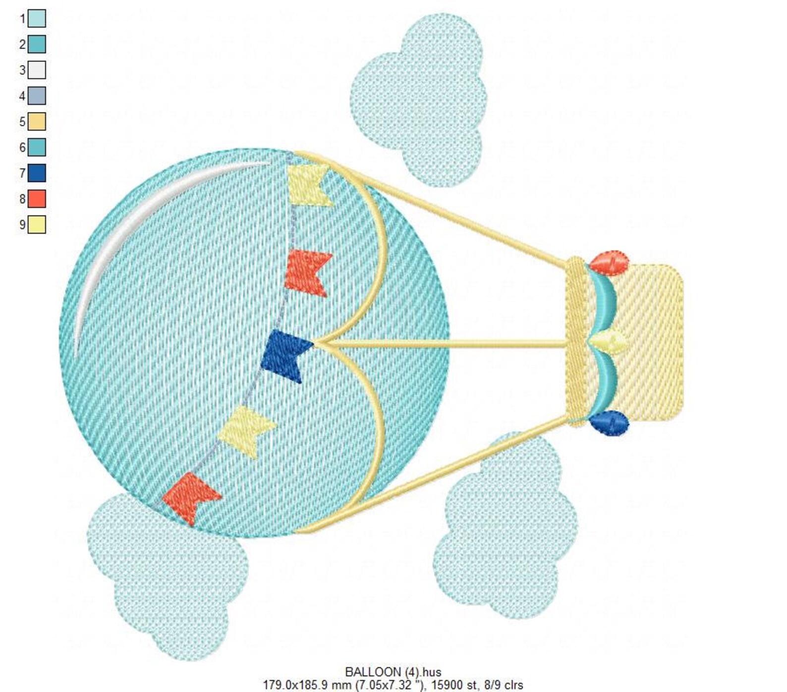 Balloon Embroidery Designs Hot Air Balloon Embroidery Design Machine ...