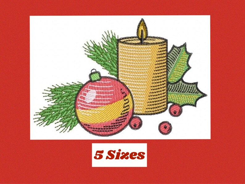 Candle embroidery designs xmas embroidery design machine  etsy
