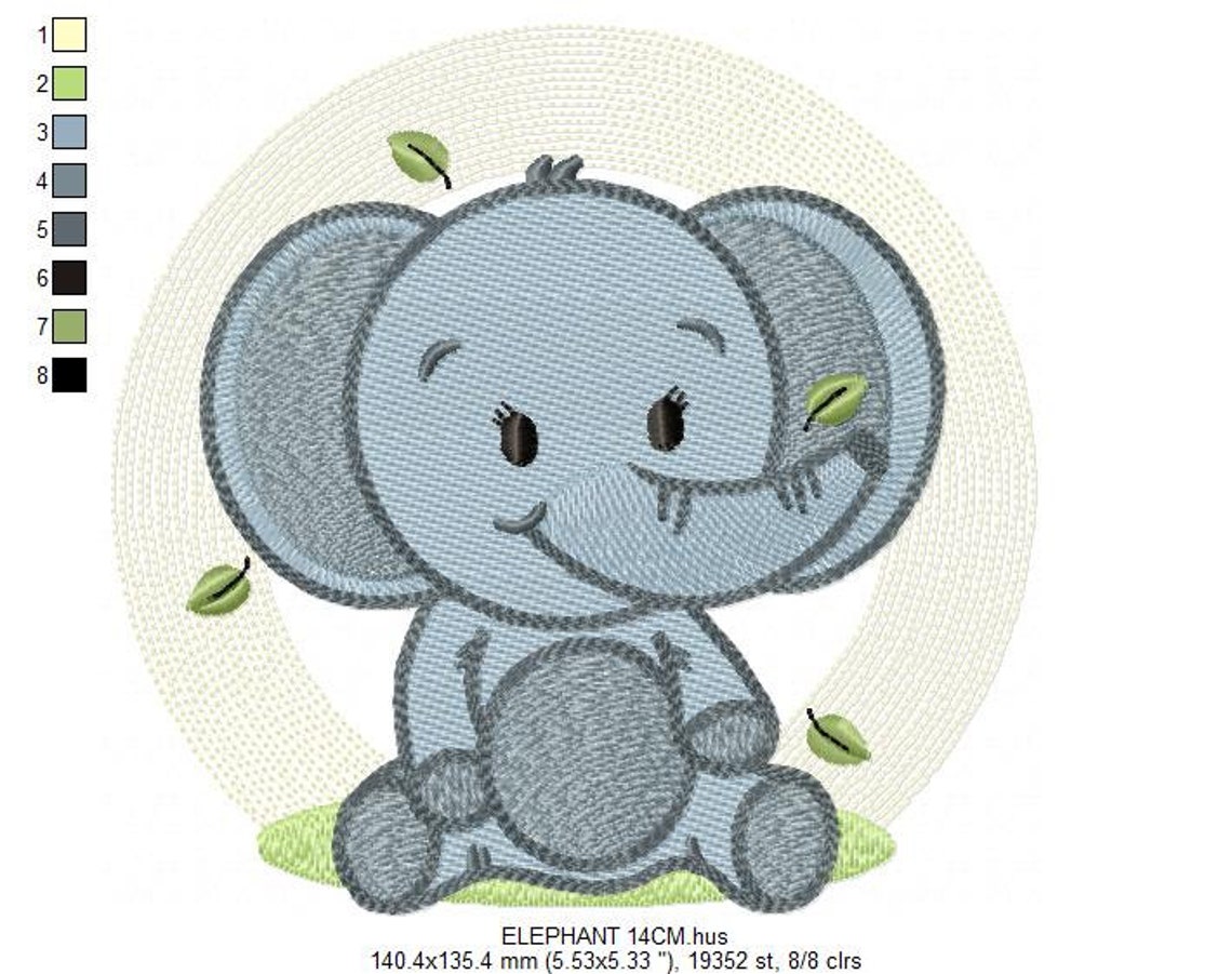 Machine Embroidery Design Elephants Royal Present Embroidery