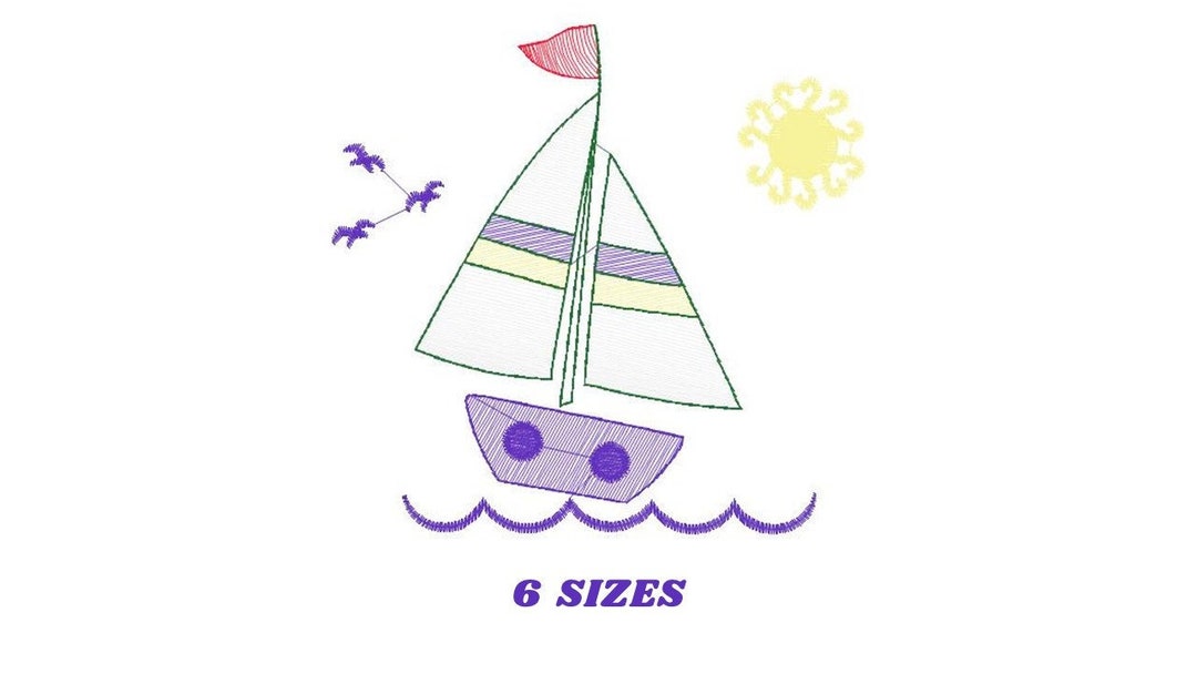 Boat Embroidery Designs Sailboat Embroidery Design Machine Embroidery Pattern Nautical