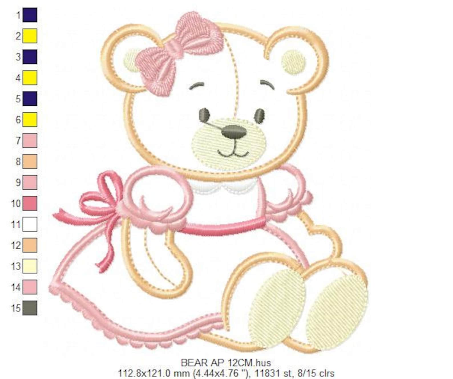 Baby 2-Piece Embroidered Bear Simple Set