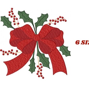 Xmas Mistletoe embroidery designs - Christmas Red Ornament Lace machine pattern (Instant digital download)