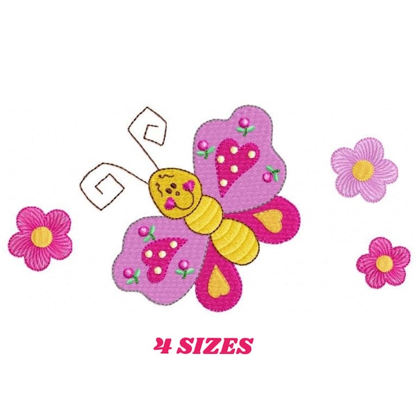 Butterfly embroidery design - Animal embroidery designs machine embroidery pattern - baby embroidery file girl embroidery - filled design