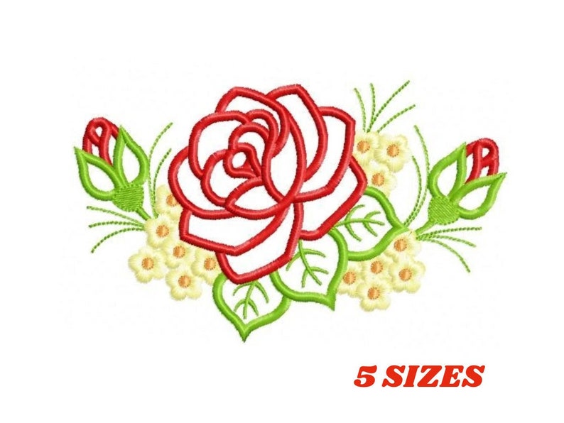 Roses Embroidery Designs Flower Embroidery Design Machine Etsy UK