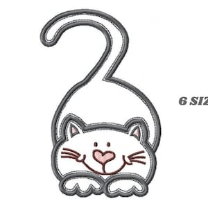 Diseño de bordado de aplique de gato – Archivo de bordado de mascota gatito (descarga digital)