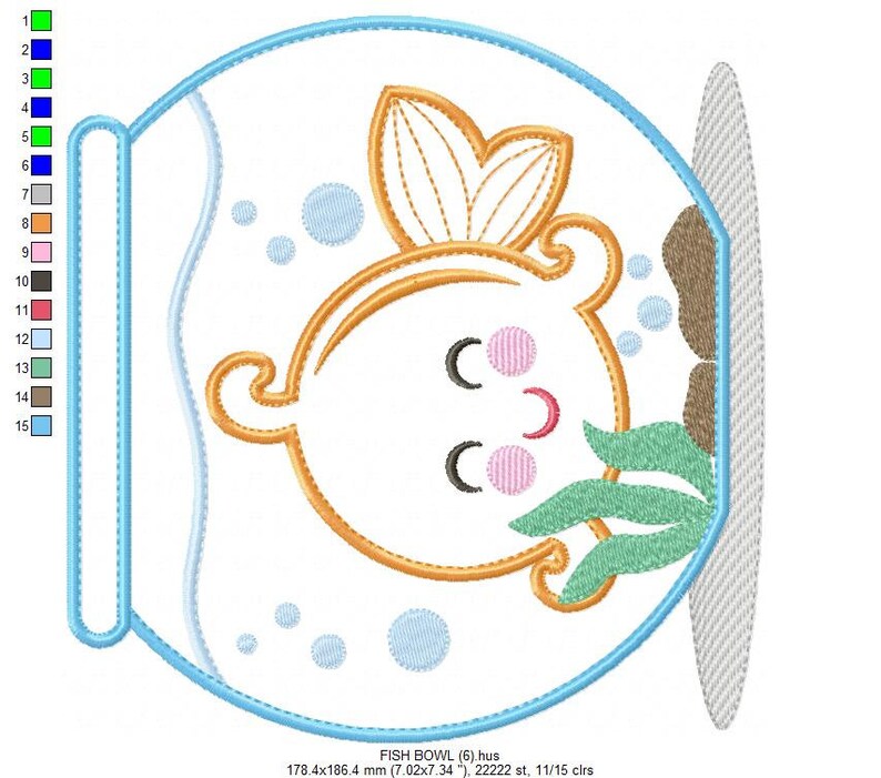 Golden Fish Embroidery Designs - Aquarium Embroidery Design Machine ...