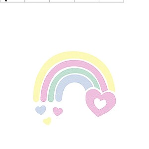 Rainbow Hearts Machine Embroidery Design - Baby Girl File (PES JEF) - Etsy