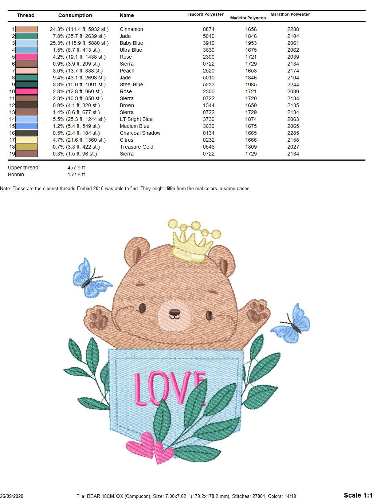 teddy embroidery