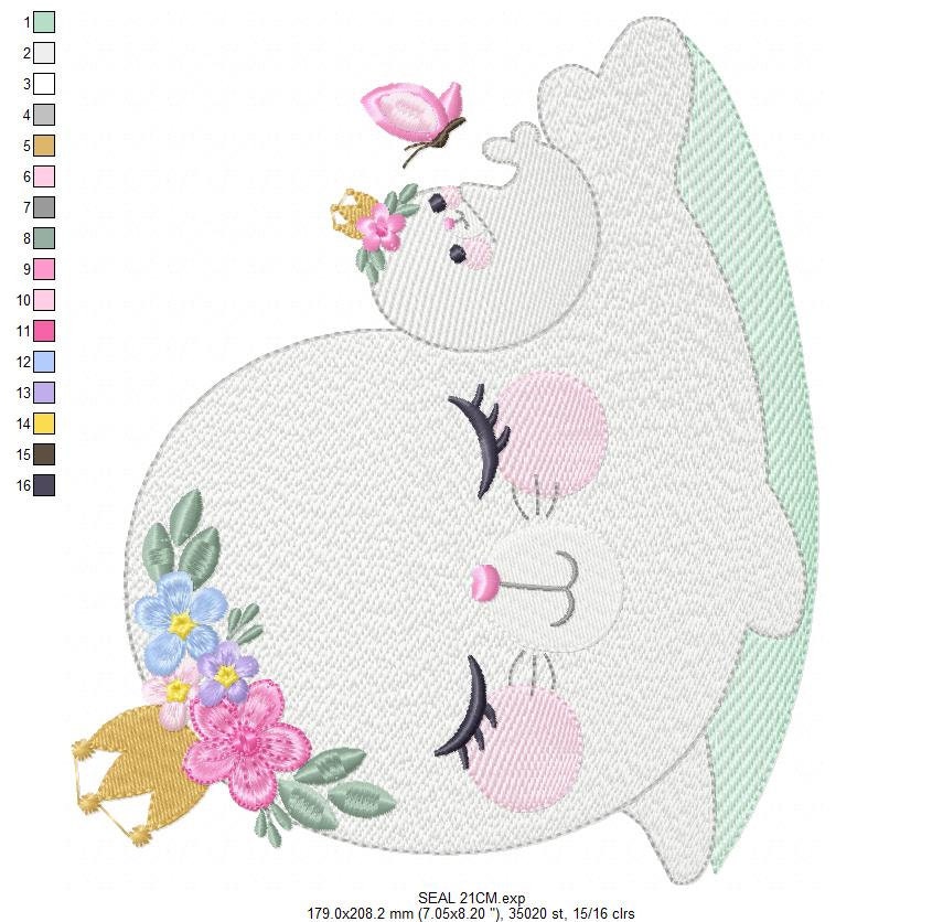 Seal embroidery designs seal with baby embroidery design  etsy