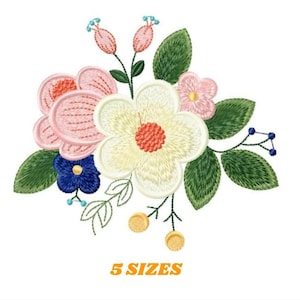 Floral Embroidery Design – Filled Stitch Flower Machine Embroidery Pattern (Digital Download)