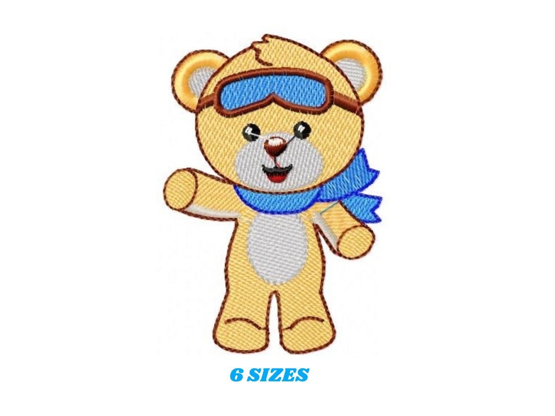 Bear Embroidery Designs Pilot Embroidery Design Machine - Etsy