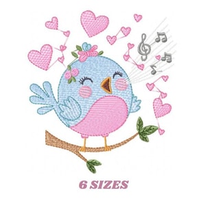 Singing Bird embroidery designs - Birds embroidery design machine embroidery pattern - Spring garden embroidery file - instant download pes