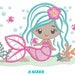 Mermaid embroidery designs - Princess embroidery design machine embroidery pattern - Mermaid applique design - Girl embroidery file download