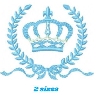 Crown and Laurel Embroidery Design – Baby Boy Embroidery (Digital Download)
