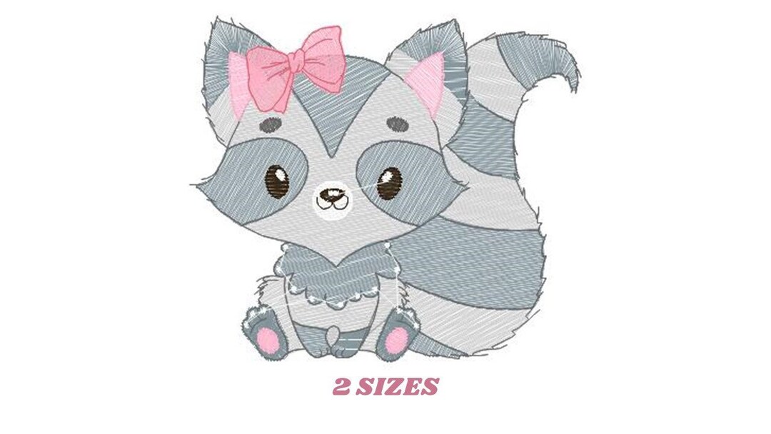Raccoon Embroidery Designs - Woodland Animal Embroidery Design Machine ...