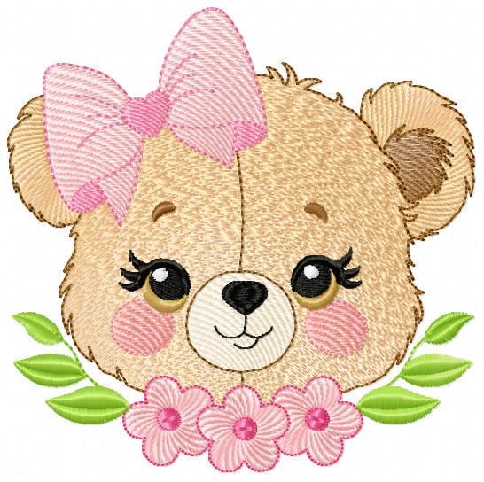 Teddy Bear Embroidery Designs - Baby Girl Embroidery Design