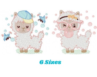Llama embroidery design - Animals embroidery designs machine embroidery pattern - baby girl embroidery file - newborn embroidery download