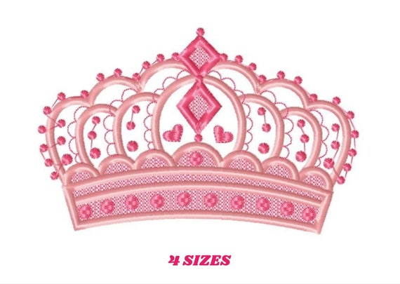 Disegni di ricamo corona Principessa corona ricamo disegno macchina ricamo  modello Beauty Pageant Crown design corona principessa regina -  Italia