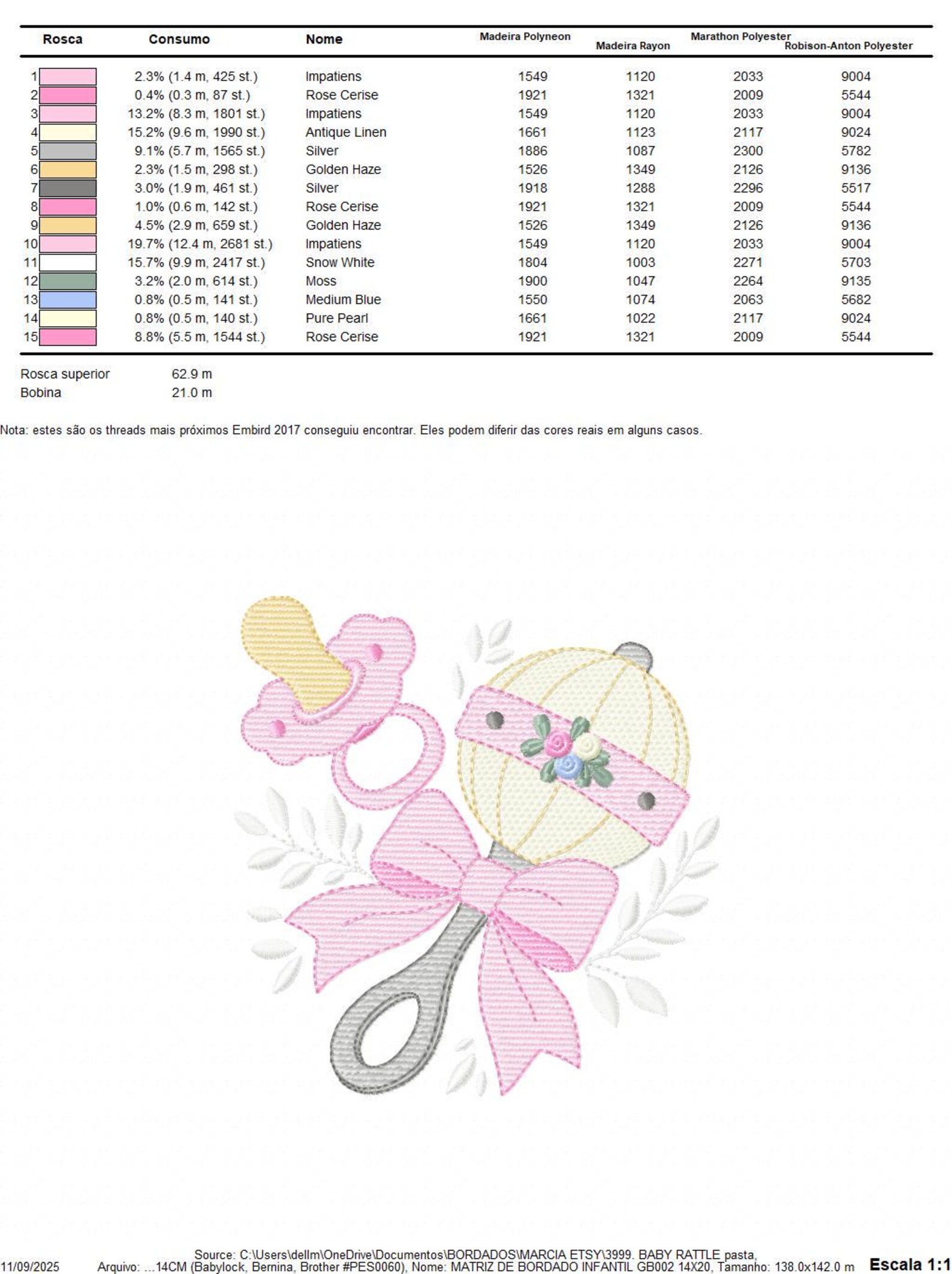 Baby Girl Rattle and Pacifier Embroidery Designs - Newborn Toy Machine ...
