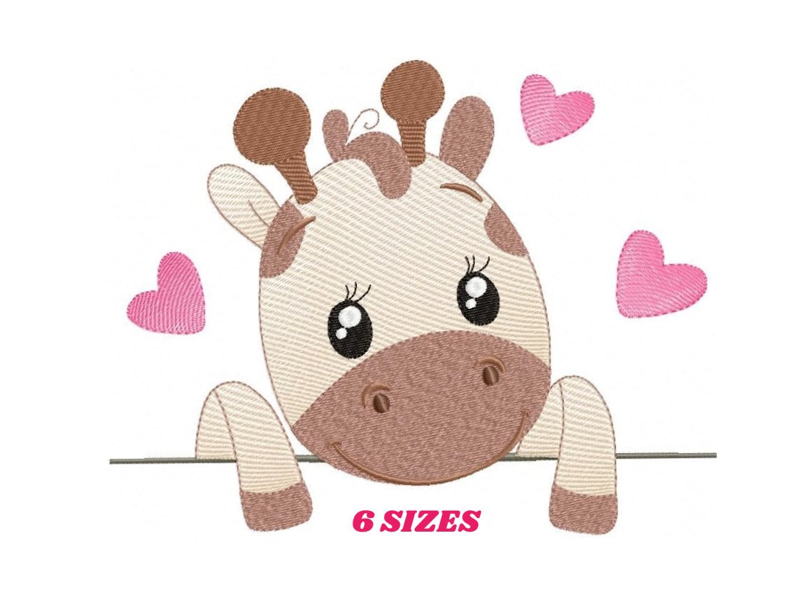 Baby Giraffe embroidery design Animal embroidery designs Etsy
