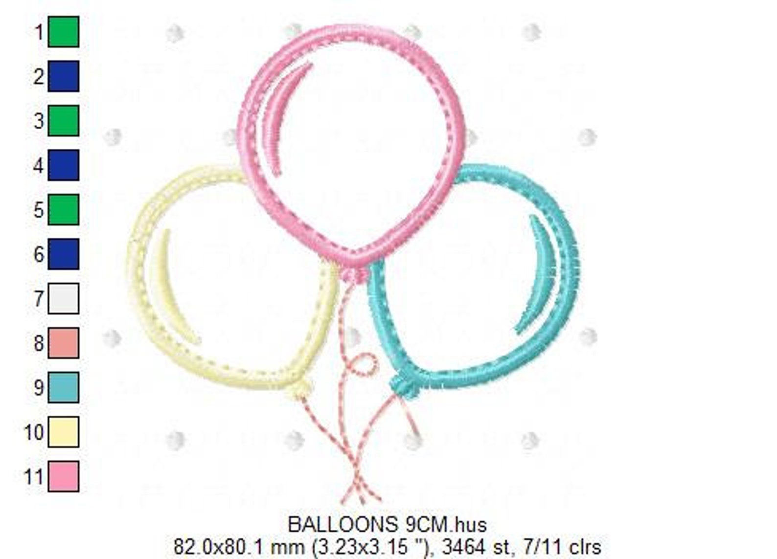 Balloon Embroidery Design Birthday Embroidery Designs Machine ...