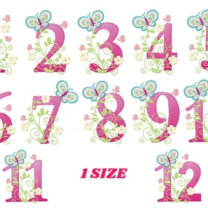 Numbers embroidery designs - Birthday Embroidery design Machine embroidery file - Embroidery numbers rippled - kid embroidery numbers design