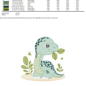 Dinosaur Embroidery Design – Brontosaurus Machine File (Digital Download)
