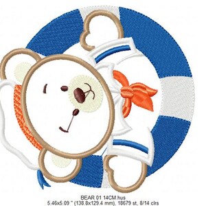 Sailor Bear Embroidery Sweatshirt main image 0