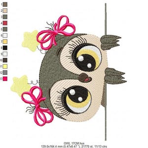Owl Embroidery Design – Filled Animal Machine Pattern (Digital Download)