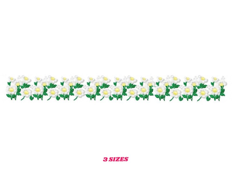 Daisies Garden Embroidery Designs Spring Flowers Embroidery Etsy