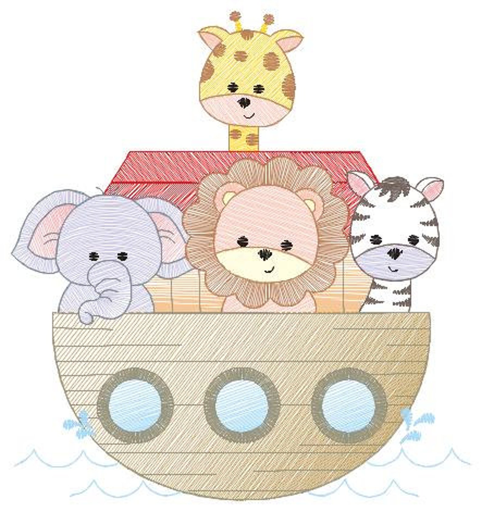 Noah's Ark Embroidery Designs Ark of Noah Embroidery Etsy