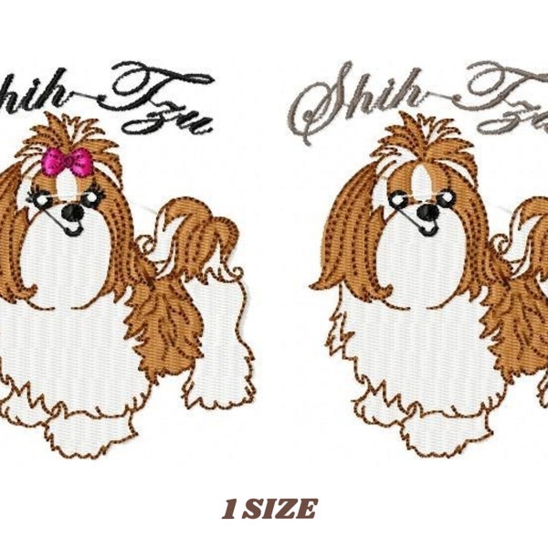 Shih Tzu embroidery design - Dog embroidery designs machine embroidery pattern - puppy embroidery file - instant download Shihtzu design