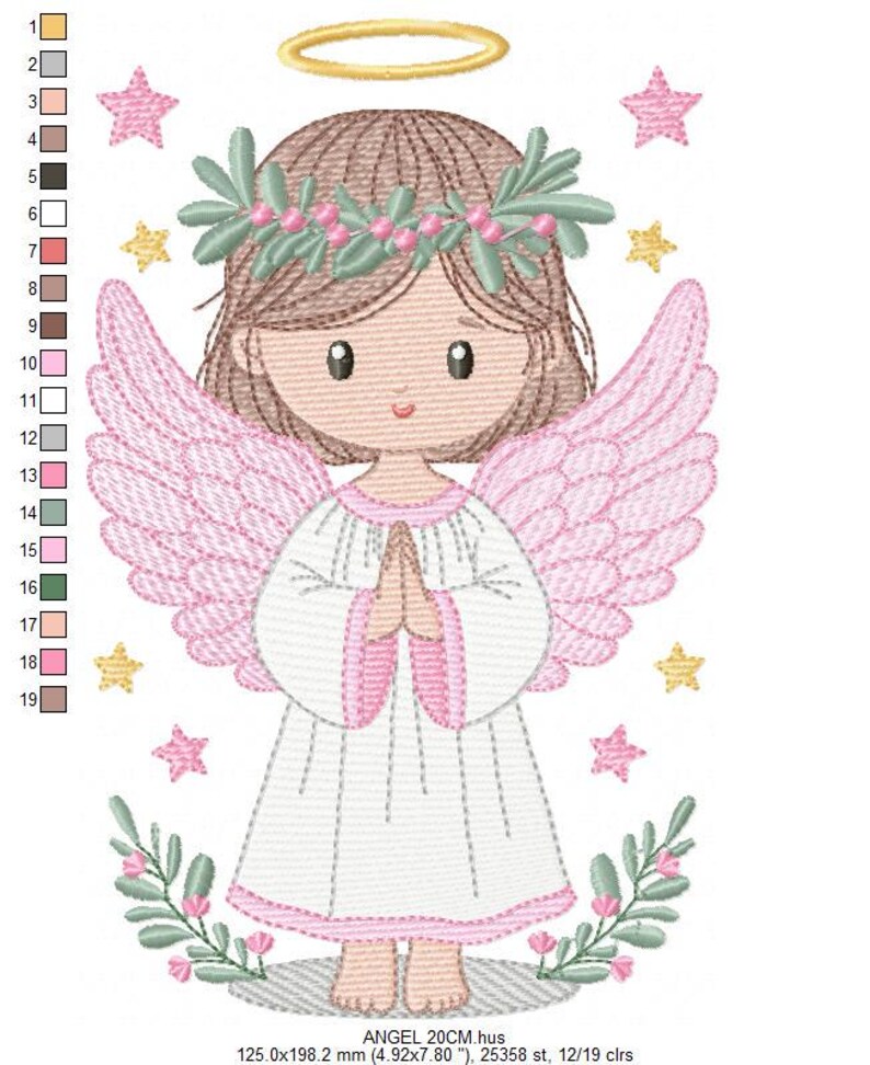 Angel Embroidery Designs - Angelic Baby Girl Machine Embroidery Pattern ...