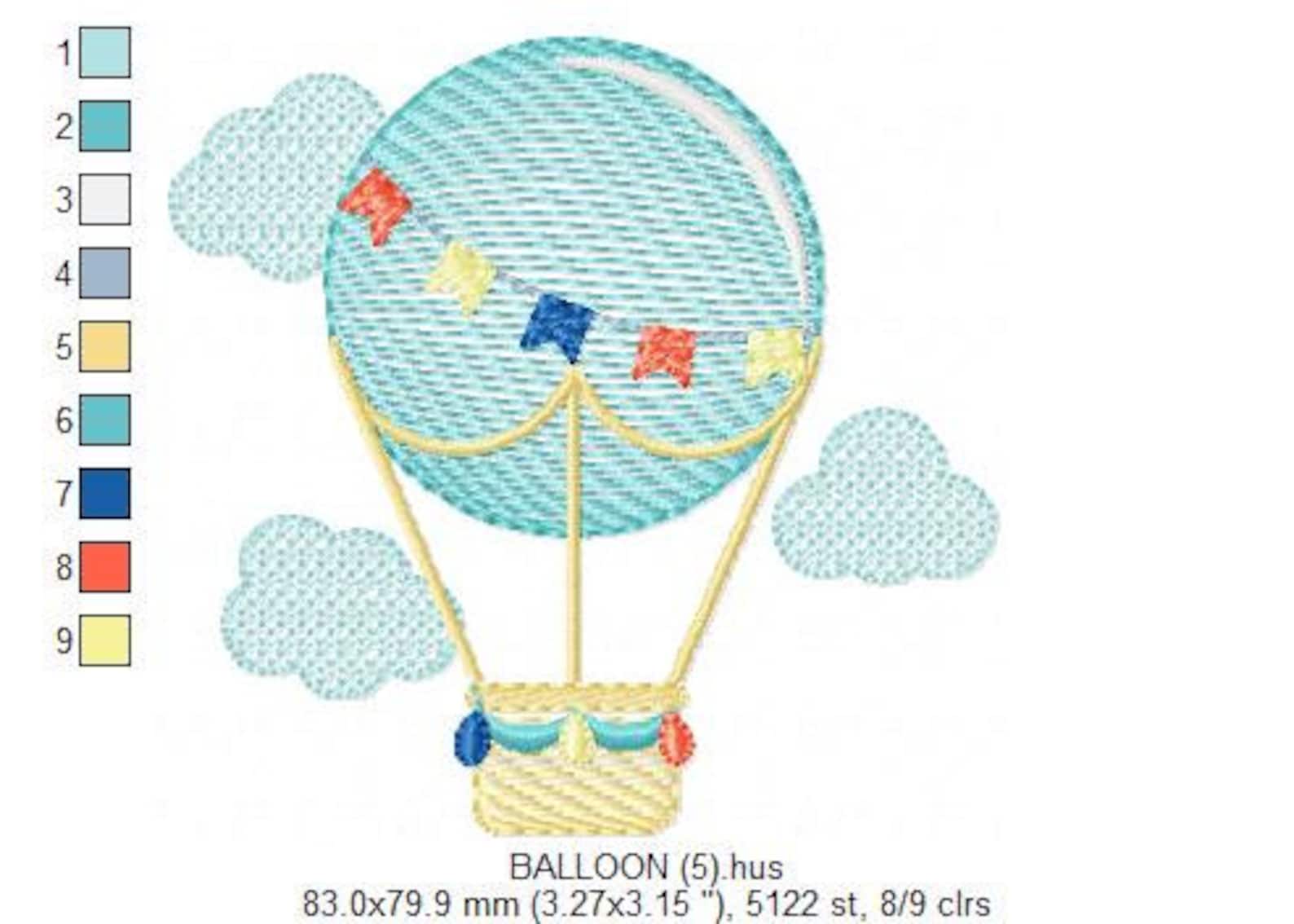 Balloon Embroidery Designs Hot Air Balloon Embroidery Design Machine ...