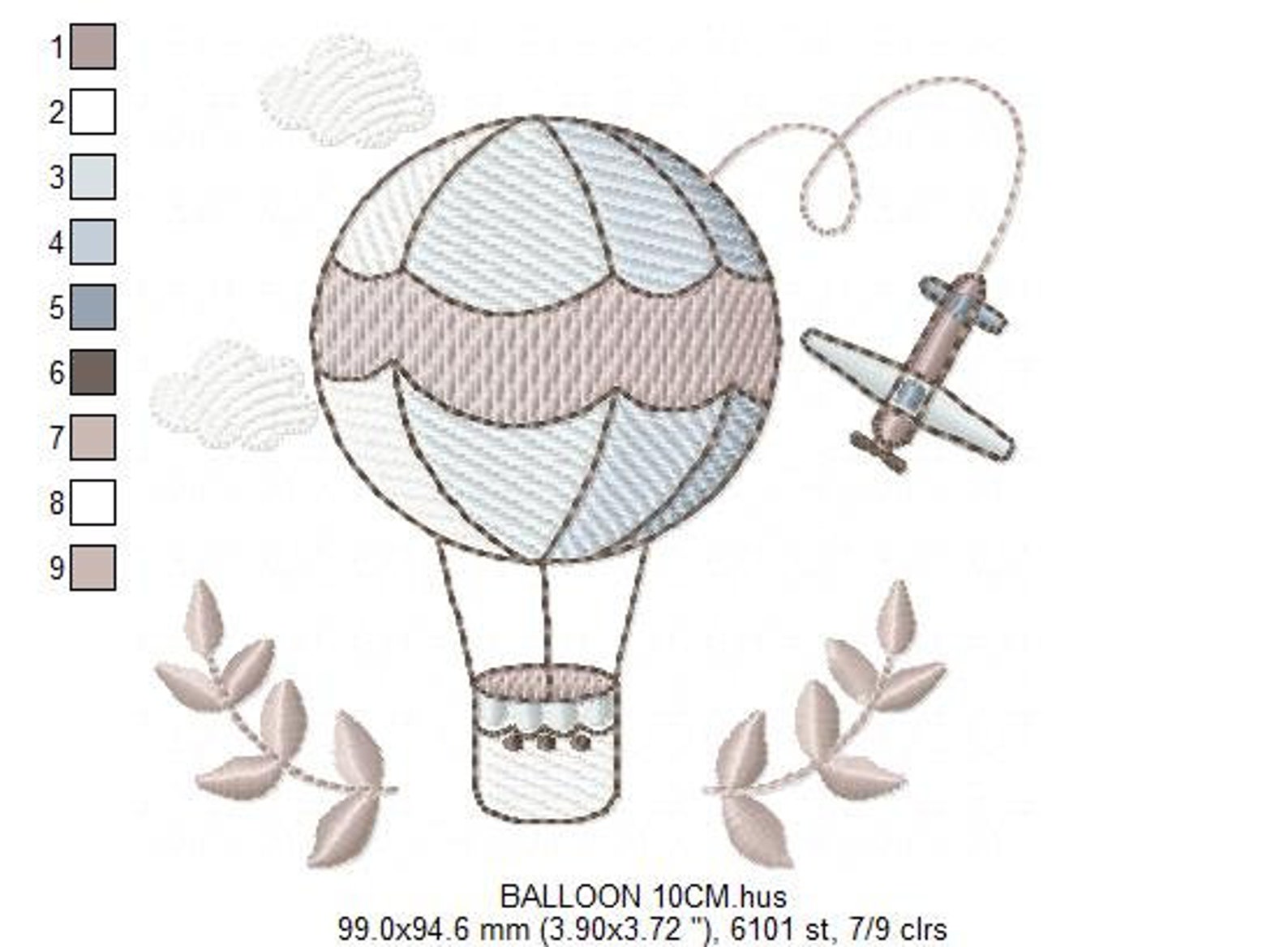 Balloon Embroidery Designs - Hot Air Balloon Embroidery Design Machine ...