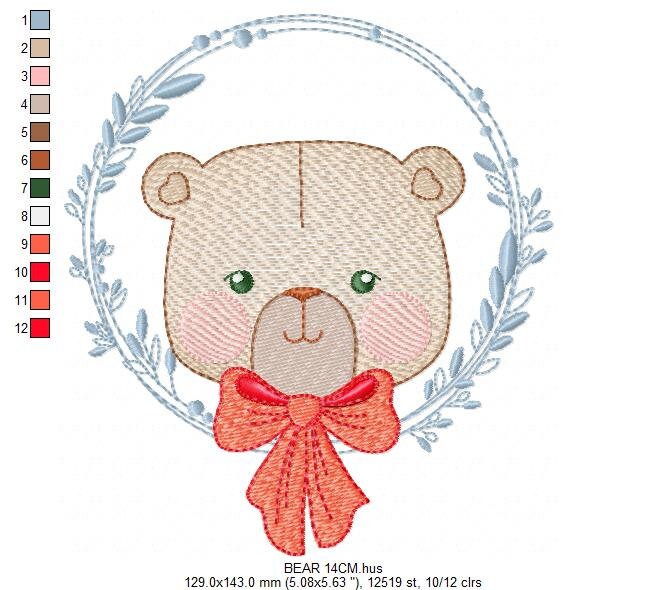 Bear embroidery designs Laurel embroidery design machine | Etsy