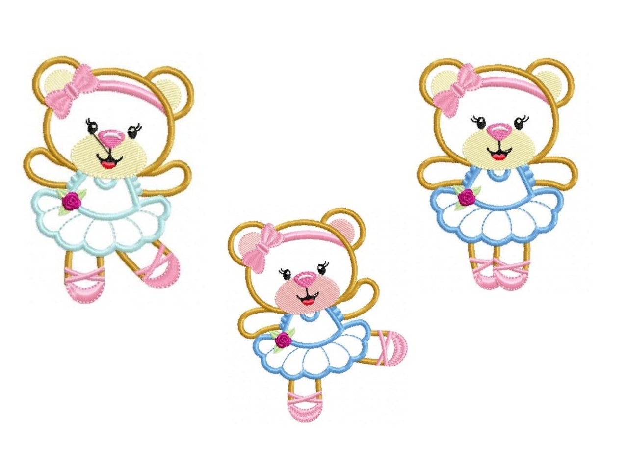 Bear Embroidery Designs Ballerina Embroidery Design Machine - Etsy Israel