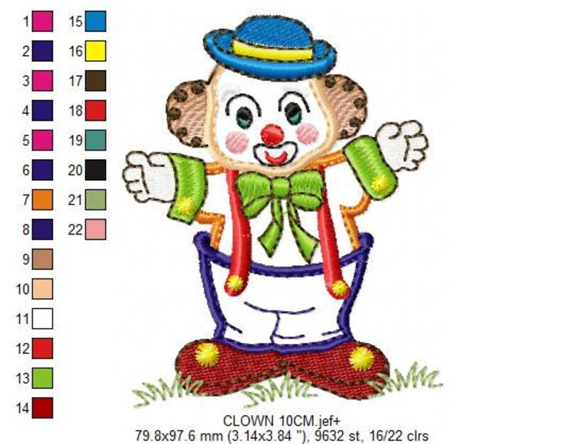 Clown Embroidery Designs Circus Embroidery Design Machine - Etsy