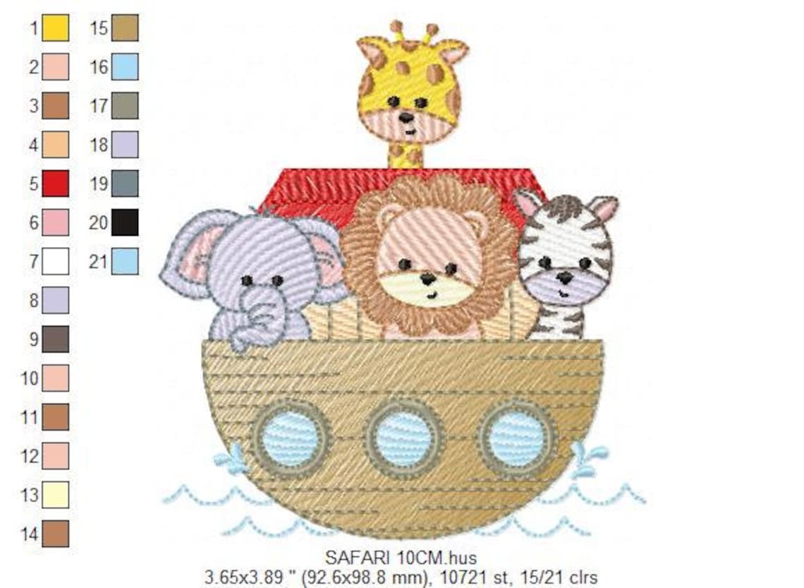 Noah's Ark Embroidery Designs Ark of Noah Embroidery Etsy