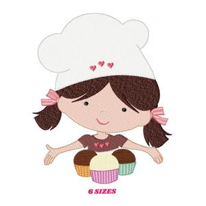 Ricamo di una ragazza pasticcera - Modello di macchina da cucina (PES DST EXP)